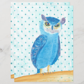 Niedliches Hübsches blaues Lila Owl Scrapbook
