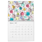 Niedliches Hübsches Einhornmuster Kalender (Feb 2027)
