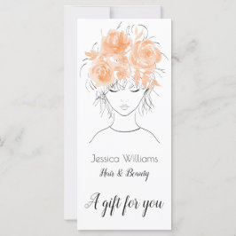 Niedliches hübsches Girl pfirsichfarbene Rose