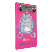 Niedliches Hübsches, handGezeichnet Einhorn Mini Klemmbrett (Schrägansicht)