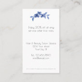 Niedliches hübsches Mädchen mit blauen Aquarellfar Treuekarte (Rückseite)