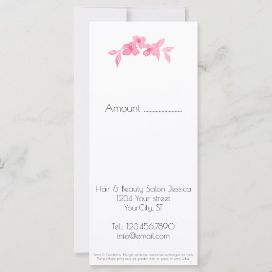 Niedliches hübsches Mädchen mit rosa Aquarellfarbe (Rückseite)