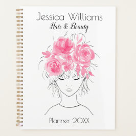 Niedliches hübsches Mädchen rosa Aquarellfarben Ro Planer