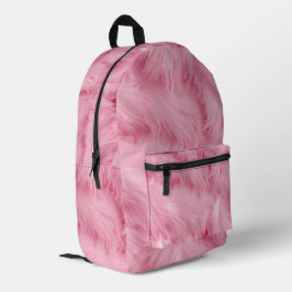 Niedliches Hübsches Pink Girl Fur Muster Bedruckter Rucksack
