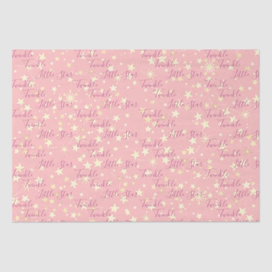 Niedliches Hübsches Pink Girly Twinkle Twinkle Lit Seidenpapier (Vorderseite)