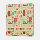 Niedliches Hübsches Preppy Pink und Minze Grün Wei Keramikornament (Links)