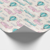 Niedliches Hubschraubermuster Geschenkpapier (Ecke)