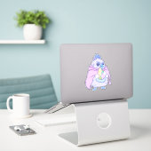 Niedliches Huhn Aufkleber (Laptop auf Schreibtisch)