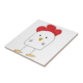 Niedliches Huhn-Dolbygekritzel Fliese (Seite)