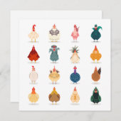 Niedliches Huhn Feiertagskarte (Vorne/Hinten)