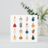 Niedliches Huhn Feiertagskarte (Stehend Vorderseite)