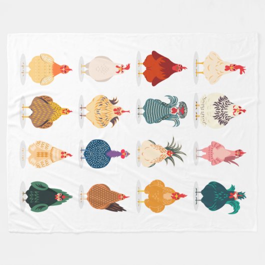 Niedliches Huhn Fleecedecke (Vorderseite (Horizontal))