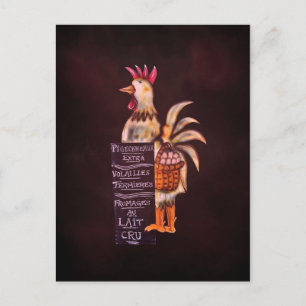 Niedliches Huhn französischer Metzger signiert tou Postkarte