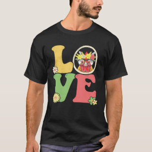 Niedliches Huhn Friedenszeichen Liebe 60er 70er Gr T-Shirt