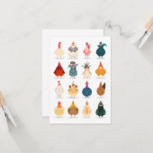 Niedliches Huhn Karte (Vorderseite/Rückseite Beispiel)