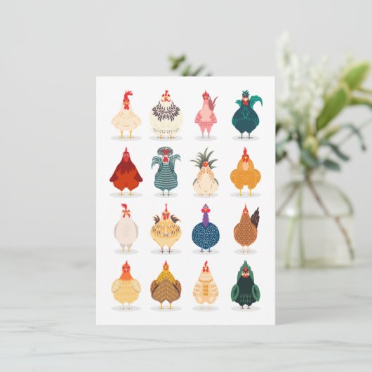 Niedliches Huhn Karte (Stehend Vorderseite)