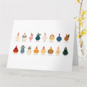 Niedliches Huhn Karte (Gelbe Blume)