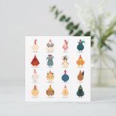 Niedliches Huhn Karte (Stehend Vorderseite)