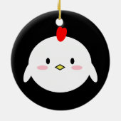 Niedliches Huhn Keramik Ornament (Hinten)