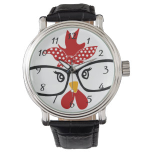 Niedliches Huhn mit Brille Watch Armbanduhr