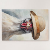 Niedliches Huhn mit Sonnenhut Puzzle (Horizontal)