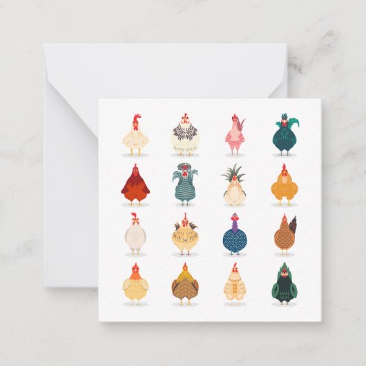 Niedliches Huhn Mitteilungskarte (Vorderseite)