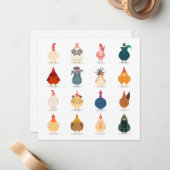 Niedliches Huhn Mitteilungskarte (Vorderseite/Rückseite Beispiel)