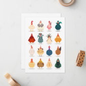 Niedliches Huhn Mitteilungskarte (Vorderseite/Rückseite Beispiel)