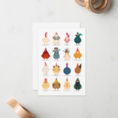 Niedliches Huhn Mitteilungskarte (Vorderseite/Rückseite Beispiel)