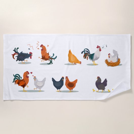 Niedliches Huhn Strandtuch (Vorderseite)