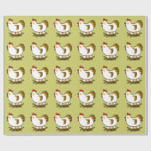 niedliches Huhn und Eier Geschenkpapier (Flach)