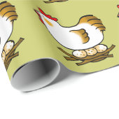niedliches Huhn und Eier Geschenkpapier (Rolleneckpunkt)