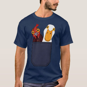 Niedliches Huhn und Ente in einer Tasche T-Shirt