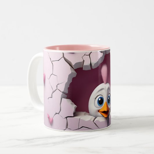 Niedliches Huhn Zweifarbige Tasse (Vorderseite Links)