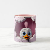 Niedliches Huhn Zweifarbige Tasse (Mittel)