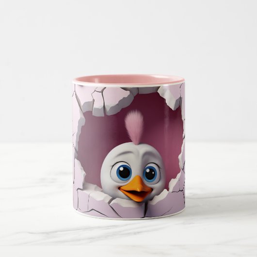 Niedliches Huhn Zweifarbige Tasse (Mittel)