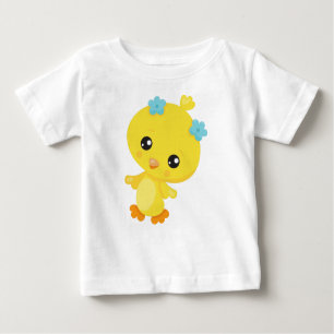 Niedliches Hühnchen, Baby-Hühnchen, Küken, Blume Baby T-shirt