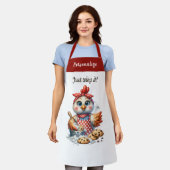 Niedliches Hühnchen Backkost Koch Zitat Schürze (Getragen)