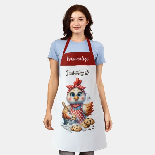 Niedliches Hühnchen Backkost Koch Zitat Schürze (Getragen)