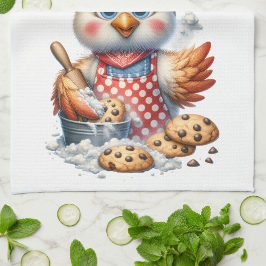 Niedliches Hühnchen Backkost Witziges Zitat Geschirrtuch (Gefaltet)