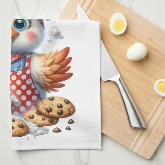 Niedliches Hühnchen Backkost Witziges Zitat Geschirrtuch (Viertel Falte)