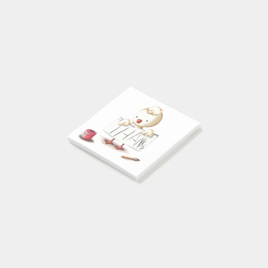 Niedliches Hühnchen Danke Post-it Klebezettel (angewinkelt)