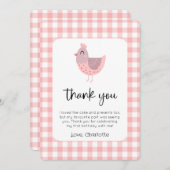 Niedliches Hühnchen Geburtstag Foto Danke Karte (Vorne/Hinten)