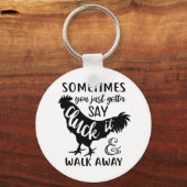 Niedliches Hühnchen Lover F Off Farm Bauer Rooster Schlüsselanhänger (Vorderseite)