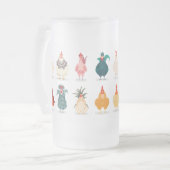 Niedliches Hühnchen Mattglas Bierglas (Vorderseite Links)