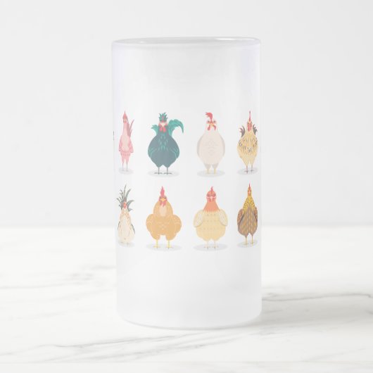  Niedliches Hühnchen Mattglas Bierglas (Mittel)