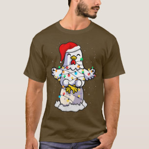 Niedliches Hühnchen mit Weihnachtslicht für Hühner T-Shirt
