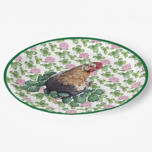 Niedliches Hühnchen und Knöchel | St. Patrick's Da Pappteller (Schrägansicht)