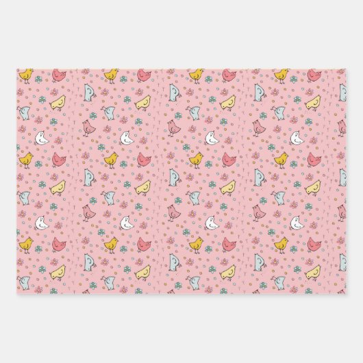 Niedliches Hühnchen Unisex Geschenkwrake Geschenkpapier Set (Vorderseite 2)