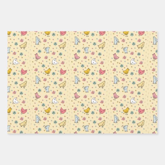 Niedliches Hühnchen Unisex Geschenkwrake Geschenkpapier Set (Vorderseite)